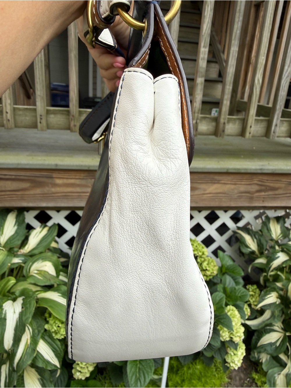 COACH 19031 LEGACY WILLIS Navy White Tan Soft LEATHER Satchel Crossbody BAG - Picture 6 of 14